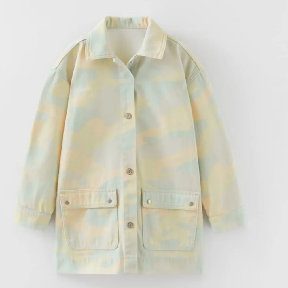 NWT Zara Printed Denim Nordic Jacket, Size 11-12 - Picture 1 of 15